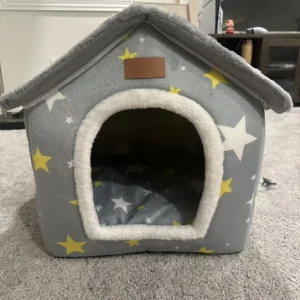 Foldable Soft Pet House Indoor Dog & Cat Bed Cozy Plush Pet Shelter Removable Cushion