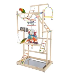 Parrot Playground Large 4 Layers - Small Bird Playground Parakeet Play Stand Bird Gym Parrots playpen Play Playstand Parrot Tre