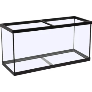 55 Gallons Rectangular Glass Aquarium for Home or Office Decor Large Capacity Transparent Fish Tank with Builtin Filtration Sys