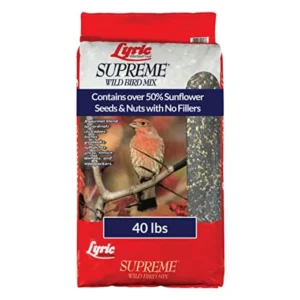 Supreme Wild Bird Seed for Outside Feeders - Wild Bird Food Mix with Nuts and Sunflower Seeds Attracts Many Beautiful Songbirds