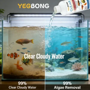 Fish Tank Water Clarifying Agent Quick Clean Stains and Sludge Control Algae Growth Water Purification Fish Tank Water Cleaner