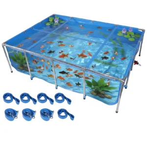 880Gallon Rectangular Goldfish Tank with Transparent Viewing Panel 400LBS Capacity with Drain Valve for Koi/Goldfish Breeding