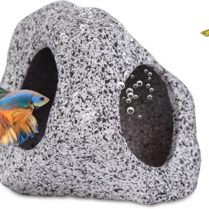 Aquarium Decor Cave Rock Hideout for Shrimp Cichlid Betta Fish Breeding Hiding Medium Size