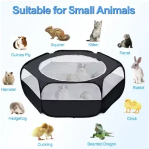Portable Small Pet Cage Transparent Hedgehog Cage Tent Pet Playpen Open Folding Yard Fence For Dog Hamster Rabbit Guinea Pig
