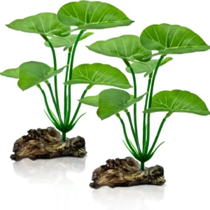 2-Pack Aquarium Decor Fish Tank Decorations 6-inch Betta Leaf Hammock, Artificial Silk Plants for Goldfish and Reptiles