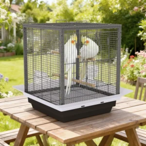 Small Bird Cage for Parakeets Birds Carrier with Removable Tray Portable Travel Habitat for Cockatiels Lovebirds Budgie