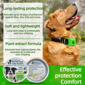 Pet Repellent Clasp with Silicone Collar Waterproof Pendant Flea Tick Pendant for Dog Cat Natural Ingredients Against Ticks