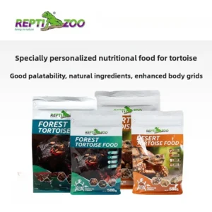 Reptizoo Tortoise Food - Premium Rainforest&Desert Formula Pellets -Calcium-Rich Diet for Hermann's, Leopard, Redfoot Tortoises