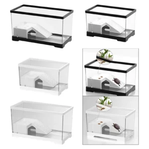 Turtle Tank Tortoises Case Hatching Area Accessories Bottom Drainage Climbing Supplies Sturdy Resting with Platform Indoor Decor