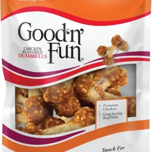 Chicken Flavor Dumbbell Dog Chews, Long-Lasting Rawhide Treats for Small Breeds