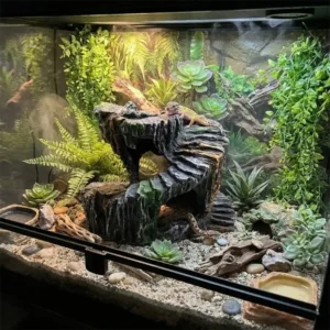 Resin Sunbathing turtle Platform Non Toxic Natural Reptile Hiding Cave Sturdy Artificial Rock Habitat Terrarium Landscape Decor