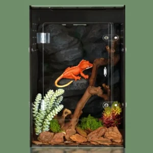 Reptile Tank 12x12x18 Terrarium PVC Reptile Enclosure for Gecko Snake and Lizard Compact Tree-Dwelling Terrarium for Small Pets