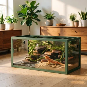 120 Gallon Reptile Terrarium, 4x2x2 ft Front Opening Glass Enclosure,Reptile Tank with Screen Top Ventilation for Lizard Snake