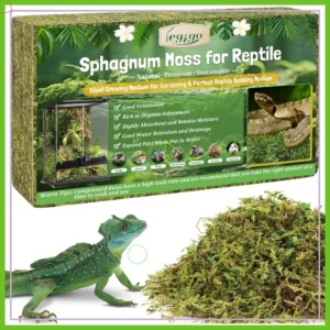 16QT Sphagnum Moss for Reptile - Natural Terrarium Substrate, Snake Tank Bedding for Gecko, Ball Python, Frog & Orchids