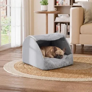 Indoor Dog House and Foldable Pet Tent, Covered Cave Bed for Small Dogs and Cats, Removable Washable Puppy Kennel with Soft Cus